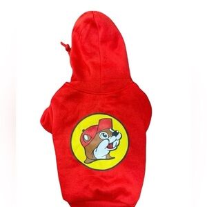Red Hoodie with Cartoon Logo